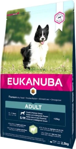 Eukanuba Dog Adult Small/Medium Breed Lamb / Rice - 12 KG -Honden Huis Winkel 611x1200 1
