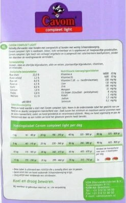 Cavom Compleet Hondenvoer Light - 5 Kg -Honden Huis Winkel 745x1200 1