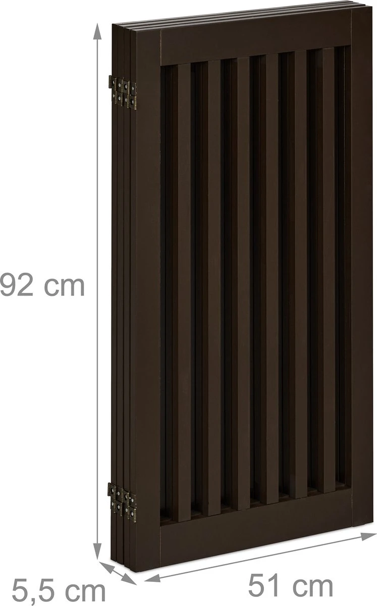 Relaxdays Veiligheidshekje Hout - 92 Cm Hoog - Hondenhek - Inklapbaar - Bruin - 3 Panelen 2 Relaxdays Veiligheidshekje Hout - 92 Cm Hoog - Hondenhek - Inklapbaar - Bruin - 3 Panelen - Afbeelding 2