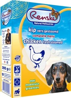10x Renske Vers Gestoomd Complete Menu Kip - Rijst 395 Gr -Honden Huis Winkel 866x1200