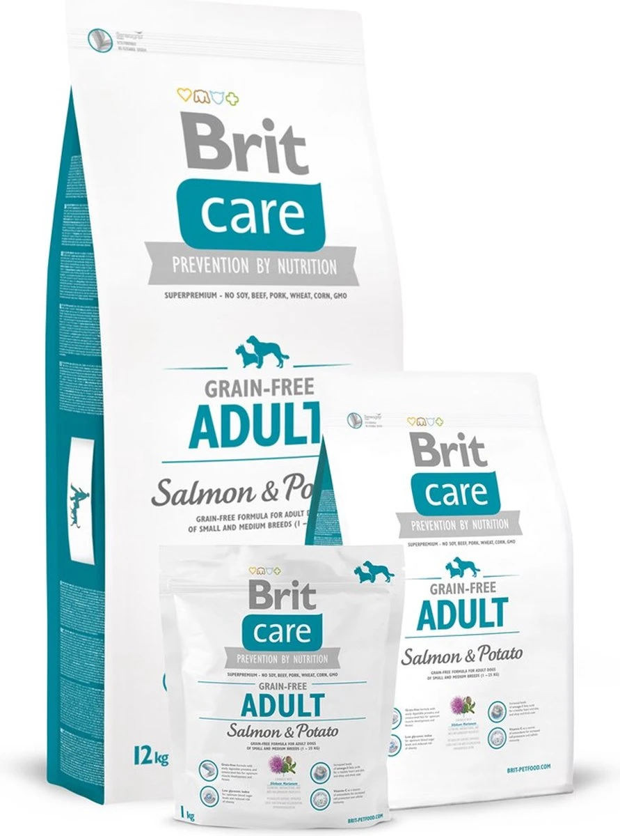 Brit Care Grain Free Adult Salmon & Potato 12 Kg - Hond 1 Brit Care Grain Free Adult Salmon & Potato 12 Kg - Hond