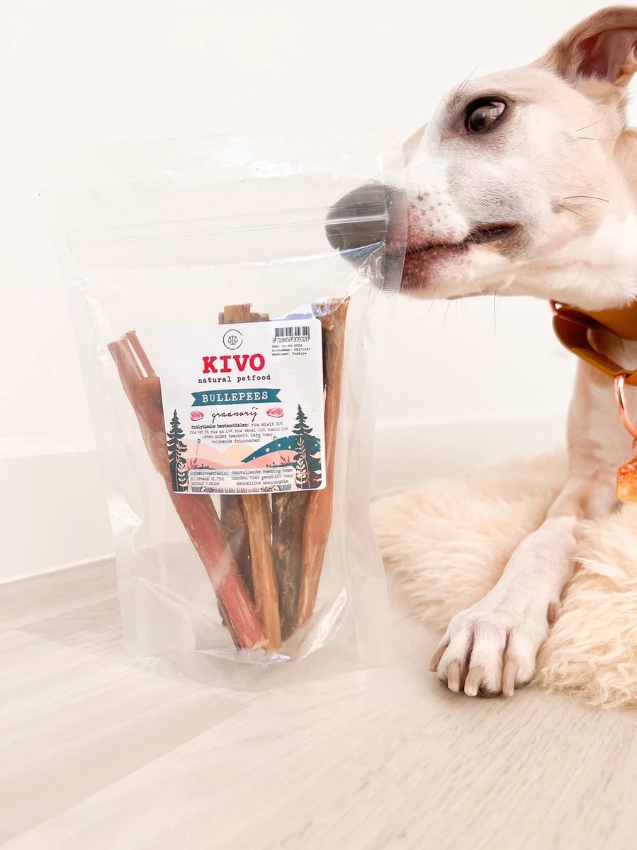 Kivo Petfood Hondensnack Bullepees Verpakt Per 5 Stuks - Graanvrij En Glutenvrij 3 Kivo Petfood Hondensnack Bullepees Verpakt Per 5 Stuks - Graanvrij En Glutenvrij - Afbeelding 3