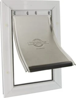 Staywell 620 Hondenluik - Aluminium - Wit -Honden Huis Winkel 929x1200 1