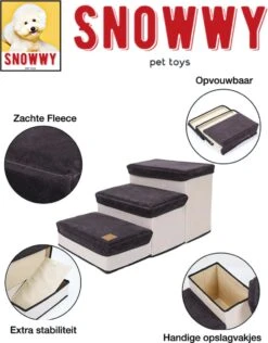 SNOWWY - Hondentrap Met Opslagruimte - Honden Loopplank Met Handige Opslagvakje - Hondenloopplanken - Inklapbaar - Huisdier Opstap - Hondentrapje - Grijs -Honden Huis Winkel 938x1200 2