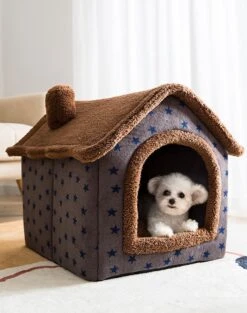 Château Animaux® Hondenhuis - Kattenhuis - 50 X 40x 46 Cm - Dierenhuis - Kattenhok - Hondentent - Hondenhuisjes Voor Binnen - Bruin -Honden Huis Winkel 948x1200 4