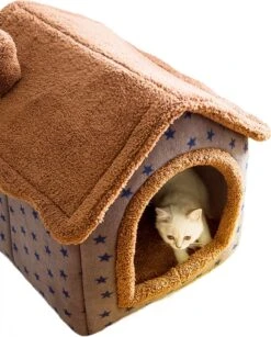 Château Animaux® Hondenhuis - Kattenhuis - 50 X 40x 46 Cm - Dierenhuis - Kattenhok - Hondentent - Hondenhuisjes Voor Binnen - Bruin -Honden Huis Winkel 965x1200 1