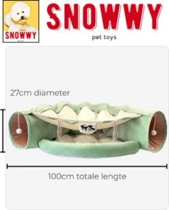 SNOWWY - Kattentunnel Met Kattenmand In één - Origineel En Uniek Design - Kattenhuis - Kattenhuis - Kat Kussen - Kattenbed - Matcha Groen -Honden Huis Winkel 968x1200