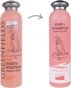 Greenfields - Milde Hondenshampoo Puppy - Zachte Shampoo Met Babypoeder Geur - Inhoud 270 Ml Of 5 Liter - 270 Ml -Honden Huis Winkel 978x1200
